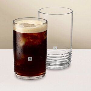 "Set of 2" Nespresso Barista RECIPE Tempered GLASSES 16.2 oz France - Large NIB